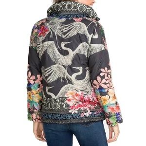 Johnny Was Lindana Reversible Puffer Jacket Crane Floral XS Boho